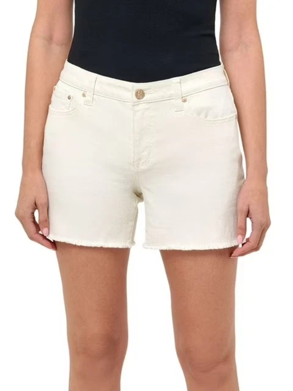 Seven7 Women's Weekend Short Size 10 Bone Cotton Raw Hem